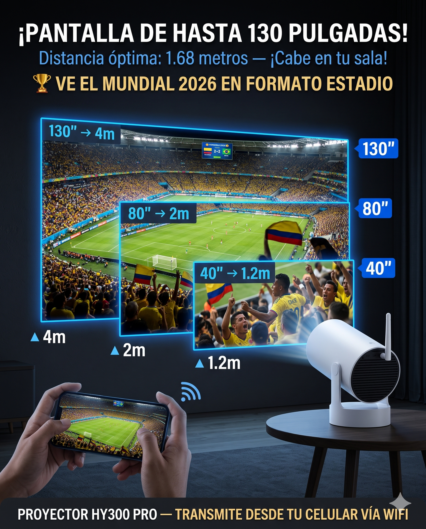 Disfruta del Mundial con el PROYECTOR HY300